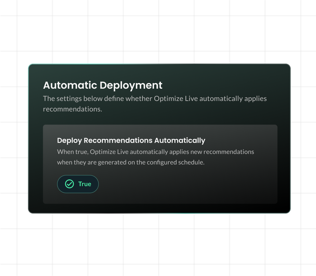 Screenshot showing StormForge automatic deployment