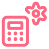 Calculator cog icon