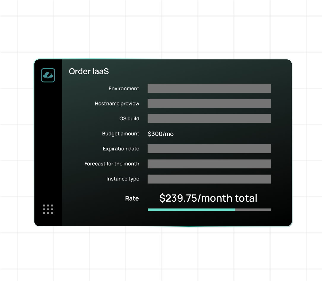 Screenshot of CloudBolt CMP automatically calculating the cost when provisioning a resource.