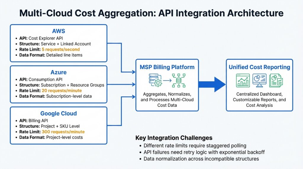 API integration architecture for Multi-Cloud Billing